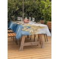 thumbnail image 4 of Rectangle Outdoor Tablecloth With Umbrella Hole And Zipper– Blue Gold Textured Waterproof Patio Table Cover for Party, Picnic, Backyard, 60"x84" , Abstract Modern Art, 4 of 8