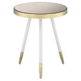ACME Mazon End Table, MirrorAntique Brass & White
