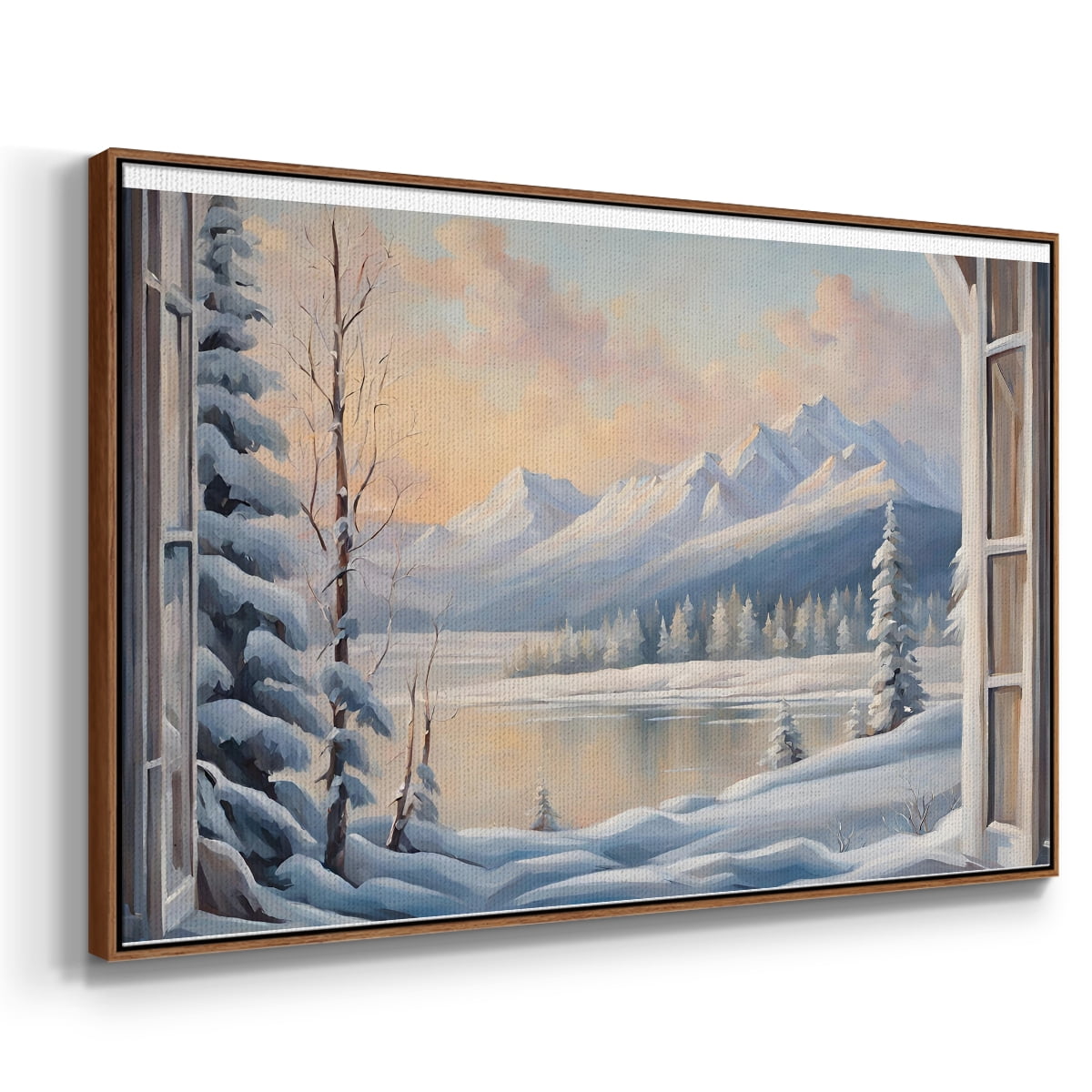 Vintage Landscape-CCXVI By Wexford Home Framed in Walnut Wood Gallery Wrapped Canvas 17 in. x 25 in.