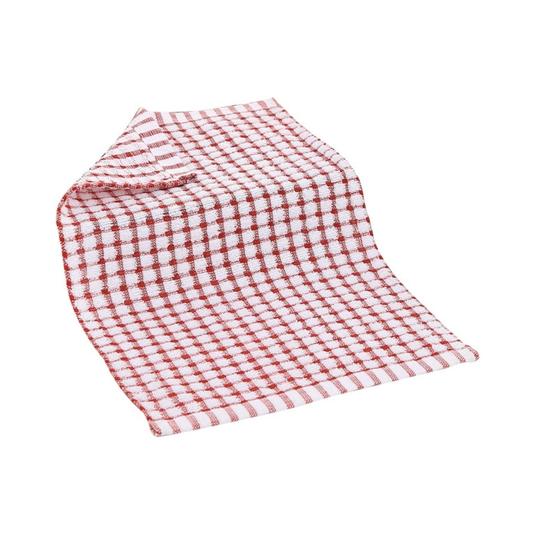 Dish Cloth Cotton Quick Dry Kitchen Towel Absorbent Cleaning Tea Rag  Kitchen Duster Towel, Red