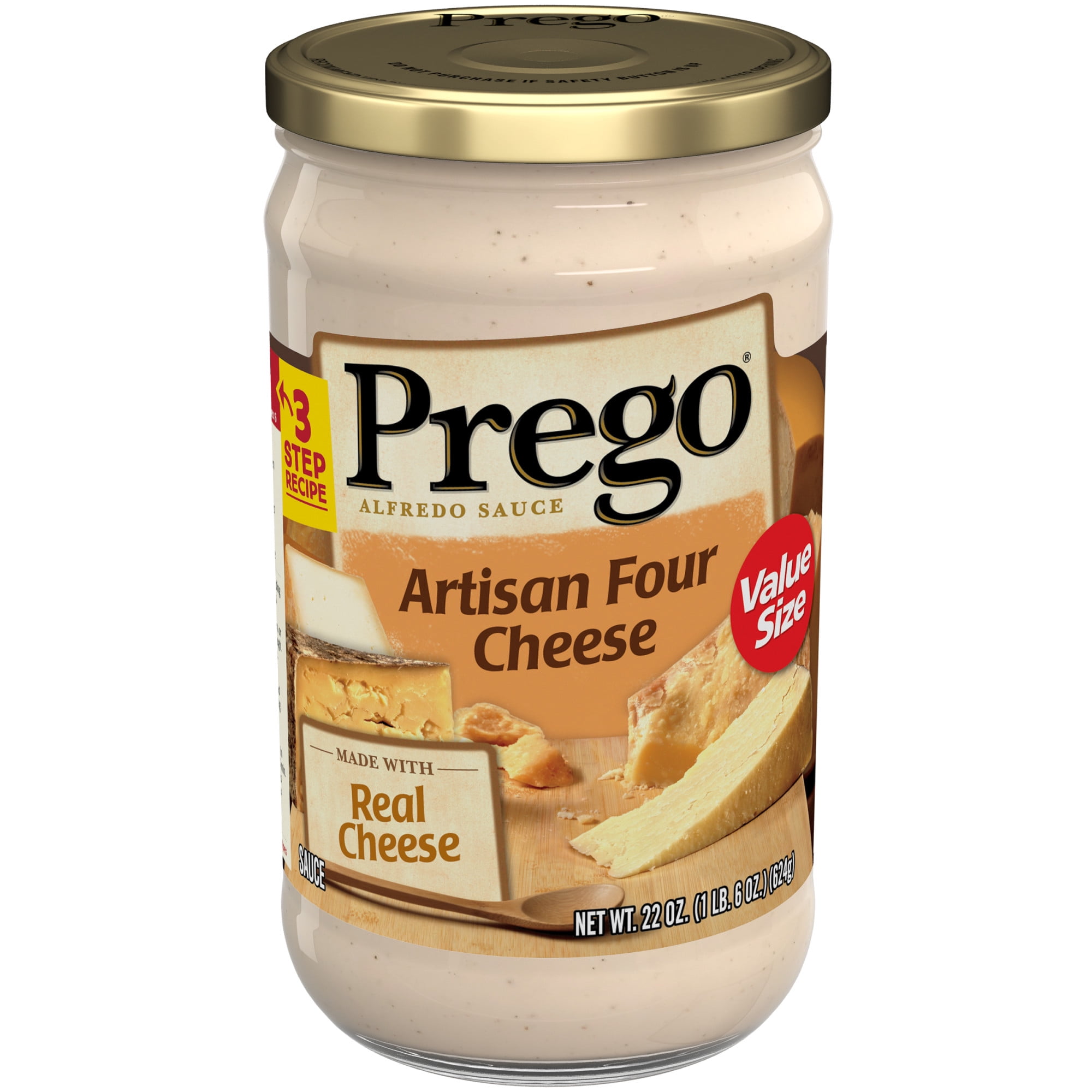 Prego Pasta Sauce, Four Cheese Alfredo Sauce, 22 Ounce Jar