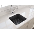thumbnail image 4 of BOCCHI Sotto Undermount Fireclay 18 in. Single Bowl Kitchen Sink with Protective Bottom Grid and Strainer in Matte Dark Gray, 4 of 6