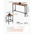 thumbnail image 3 of VEVOR Bar Table, 3PCS 47″ Bars Tables Set, Bar Tables and Chair Set with Rounded Edge Design, Rectangular Pub Table with Two Stools for Office Desk, Breakfast Corner, Mini Bars, Rustic Brown, Black, 3 of 9