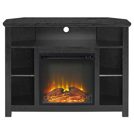 Corner Highboy Fireplace TV Stand in Black Walmart