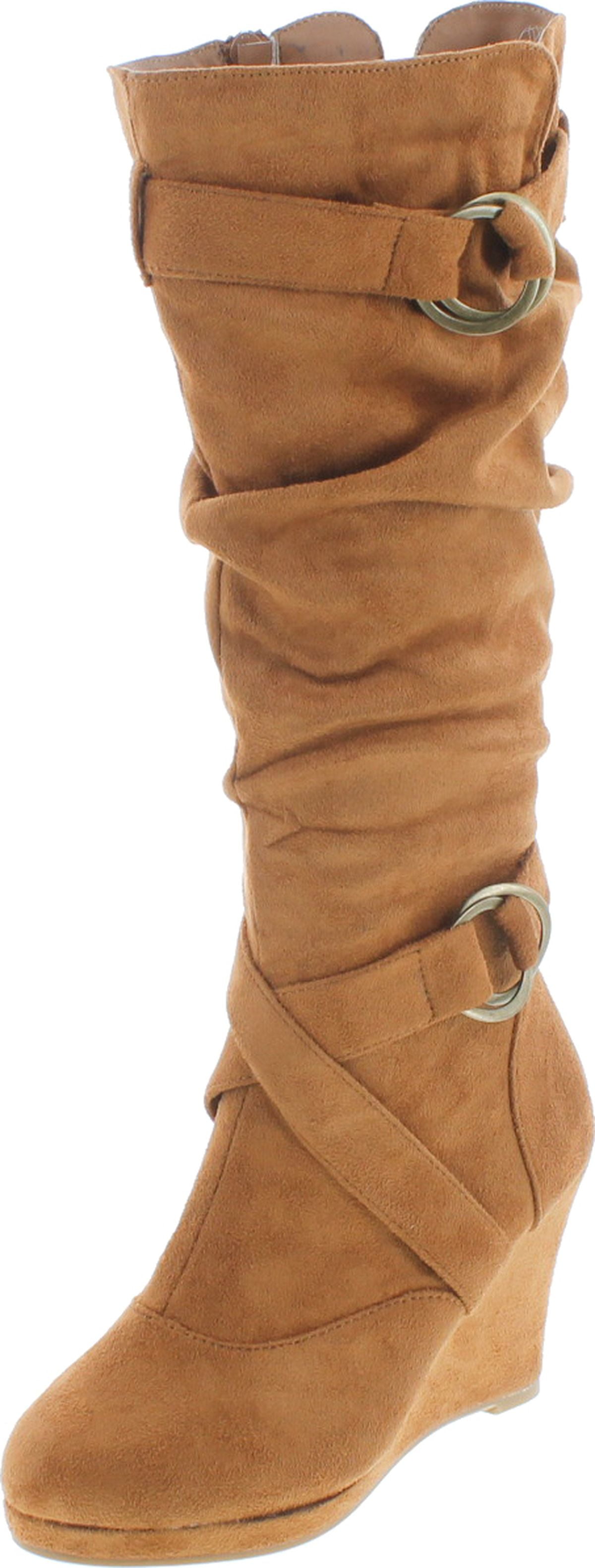 wedge calf boots