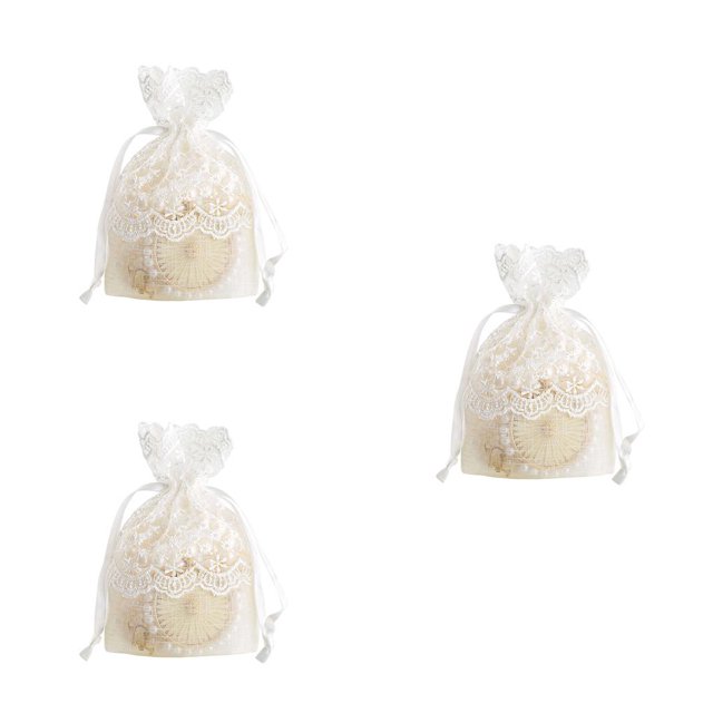 Injueey Yarn Polyester Gift Bag Replacement Portable Chocolate Pouch Handmade Candy Embroidery Exquisite Lace Drawstring Sugar Type1