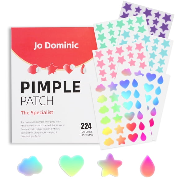 Parches para granos Jo Dominic 224 hidrocoloides para acné