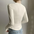 thumbnail image 4 of Womens' Crewneck Long Sleeve Slim Fitted Casual Top T-Shirts Stretchy Basic Shirt Beige S, 4 of 4