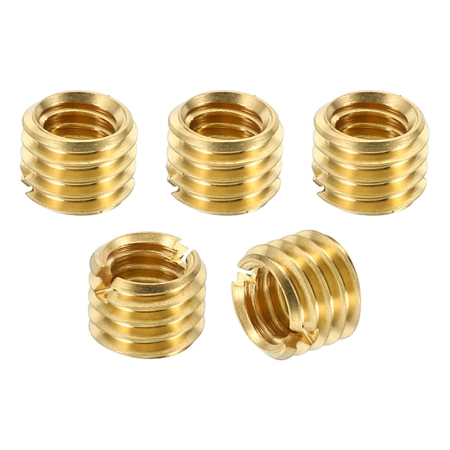 Unique Bargains Laiton Fileté Insert de Réparation Écrou, 5 Pcs M8x1.25 à M6x1 Manchon Fileté Réducteur de Vis Écrou 6mm
