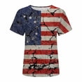 thumbnail image 4 of Lilgiuy Women's Comfortable Tops Fashion Casual Loose Blouse Independence Day Flag Printing Round Neck T-Shirt, 4 of 5