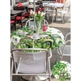 thumbnail image 4 of St Patrick's Day Outdoor Tablecloth - 54 Inch Round Dining Table Cover, Lucky Shamrock Tree Gnomes Truck Leaf Green Waterproof Outdoor Table Cloth with Umbrella Hole & Zipper for Picnic/Patio/Party, 4 of 7