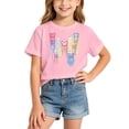 thumbnail image 2 of Gunia Toddler Girls T-Shirts Cute Butterfly Graphic Short Sleeve Fashionable Casual Summer Stylish Everyday Tee Soft Blend Shirts For Kids Tops Pink 2-4 Years, 2 of 5