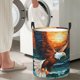 thumbnail image 5 of Balery Textured Bald Eagle Cesta de ropa redonda con asas, impermeable, independiente, para ropa, juguetes, dormitorio y familia-Medium, 5 of 6