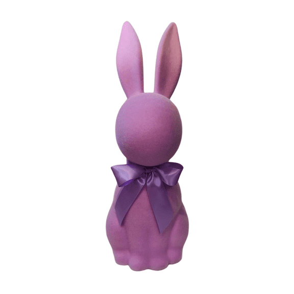 Easter Bunnies Decorations Fuzzy Flocked Easter Rabbit Figurine Toy Velvet Rabbit Statue Bunny Sculpture For Outdoor Easter Table Decor