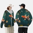 thumbnail image 4 of Fotbe Koi Pond Lilies Chaqueta con Protección Solar UPF 50+ para Hombre y Mujer, Camisa con Capucha y Bolsillos-Small, 4 of 7