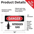 thumbnail image 2 of Nitrogen Gas OSHA Danger Vinyl Decal Label 14 Inch x 10 Inch - 10 Pack, 2 of 6