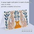 thumbnail image 3 of Yayeee Toggle Light Switch Wall Plate 3-Gang 6.37"x4.48" Decorative Outlet Cover, Leopards Leaves, 3 of 7