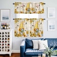 thumbnail image 2 of Sunflower Bee Kitchen Curtains Sets for Windows 24 Inch Length, Summer Gnomes Hydrangea Floral Rod Pocket Window Treatments Tier Curtains and Valances Set for Bedroom/Bathroom, 2 of 8