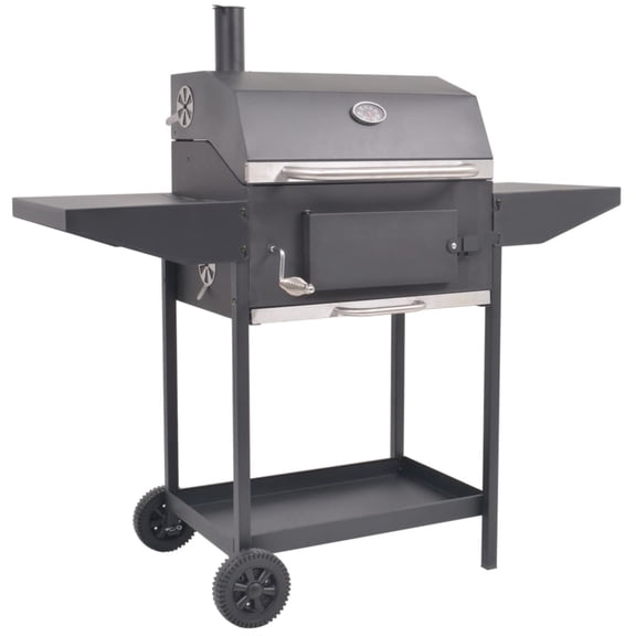Casafoyer BBQ Charcoal Smoker with Bottom Shelf Black
