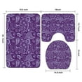 thumbnail image 3 of Purple Paisley Pattern Bathroom Rugs Sets 3 Piece,Toilet Cover Set,Absorbent Non Slip Bathroom Mats Sets with U-Shaped Contour Rug Toilet Rug Set, 3 of 5