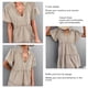 thumbnail image 4 of Vestidos cortos con cuello en V para mujer, una línea con volantes en la parte delantera, cordón, manga corta, vestido informal suelto para verano, primavera, albaricoque S, 4 of 5