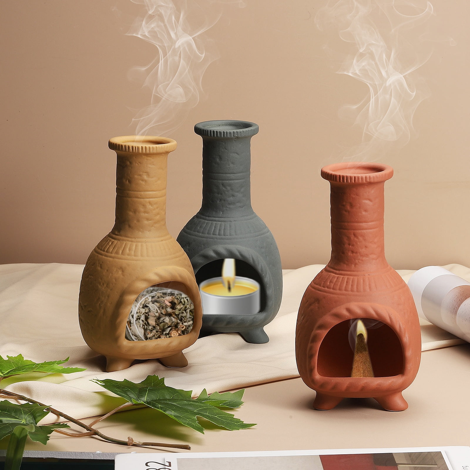 Uxcell Modern Incense Burner, Ceramic Holder for Meditation and Yoga, Gray