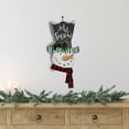 thumbnail image 2 of Northlight 17" Wooden 'Let it Snow' Snowman with Plaid Scarf Christmas Wall Sign, 2 of 6