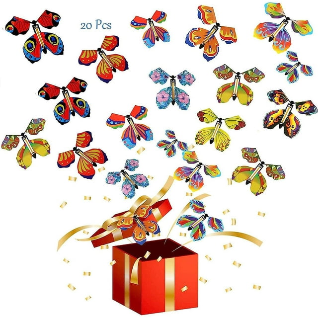 Magic Butterfly 20 Pcs Magic Flying Butterfly Card as Birthday Gifts, Performance Props Surprise Gifts E_Special Gift