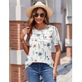 thumbnail image 4 of Zeagoo Tunic Tops for Women Business Casual Puff Short Sleeve Summer Outfit Loose Fit Shirt Crewneck Flowy Blouses, 4 of 6