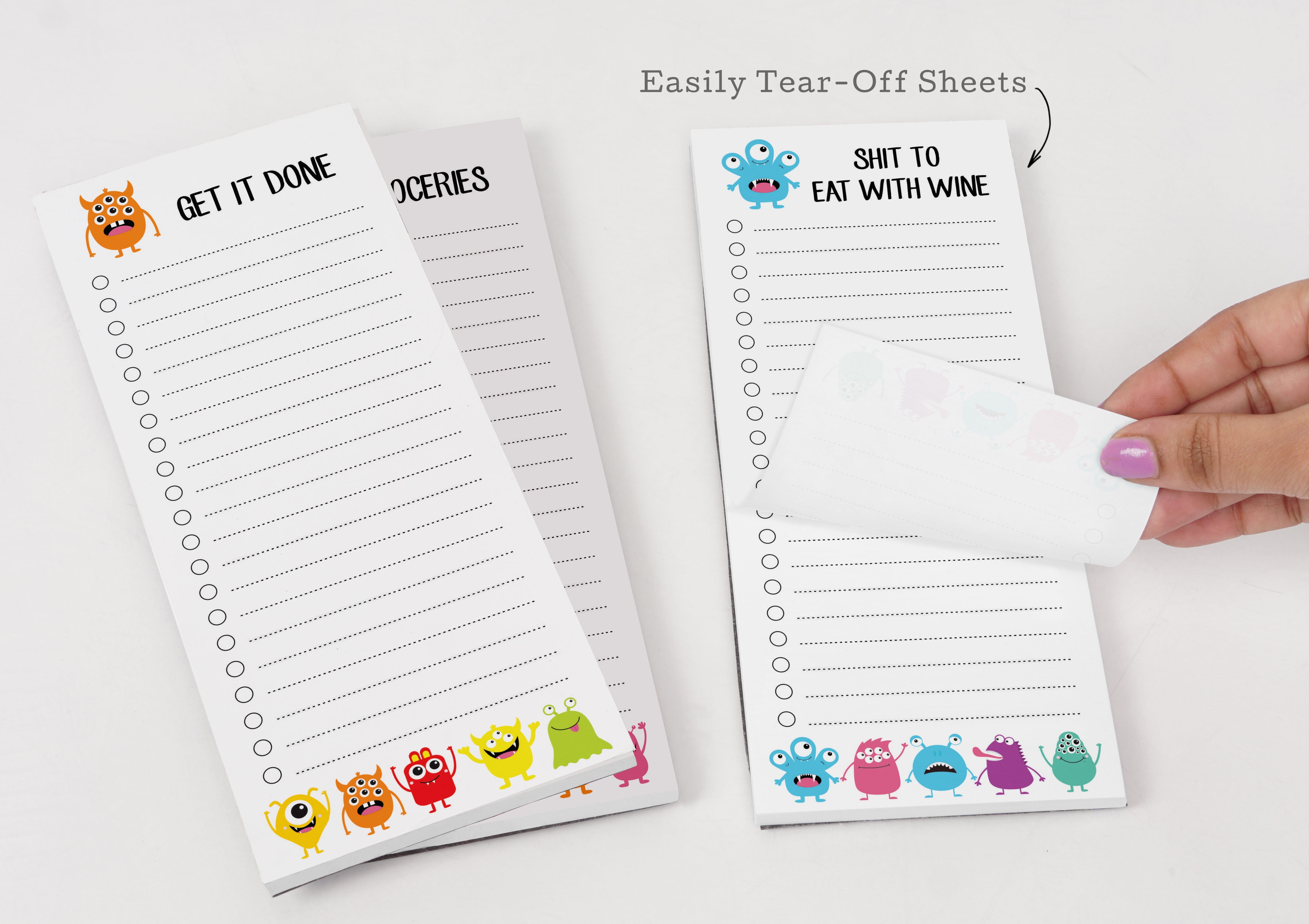 Inkdotpot Pack of 3 Magnetic Fridge To-Do List Notepads- Magnetic Memo Pads For Refrigerator-(50 Sheets Each)-FK