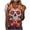 #188-Multicolor, variant on Day Of The Dead Graphic T‑Shirts for Women, Halloween Print Crew Neck Short Sleeve Tops, Loose Fit Casual Tees for Festival Party Spring Fall Daily Wear
