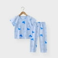 thumbnail image 2 of YuYuBao Toddler Girls Pajamas Sets Summer Cartoon Print Tshirts Tops And Shorts Sets 2 Piece Playwear Children Girls Loungewear Clothes, 3-4 Years, 2 of 3