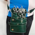 thumbnail image 5 of Bolsa de tijera, funda de tijera de peluquería de salón de cuero real, bolsa de herramientas de estilista, 5 of 5