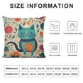 thumbnail image 5 of JEUXUS  Cat Pillow Cushion Cover Pack of  Pet Birds Flower Leaf Trees Butterflies Spring Ornate Illustration, Decorative Square Accent Pillow Case, , Ivory Teal, 5 of 5