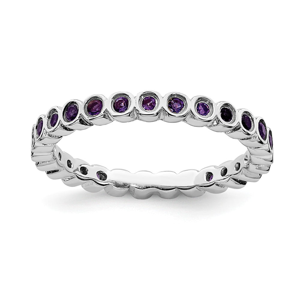 Sterling Silver Stackable Expressions Amethyst Ring Sterling Silver Size 8 