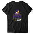 thumbnail image 4 of Ounisa Womens Tops Mardi Gras Sweatshirts Carnival Sweatshirt Funny Mask Graphic Short Sleeve Shirts Fat Tuesday Pullover, 4 of 6