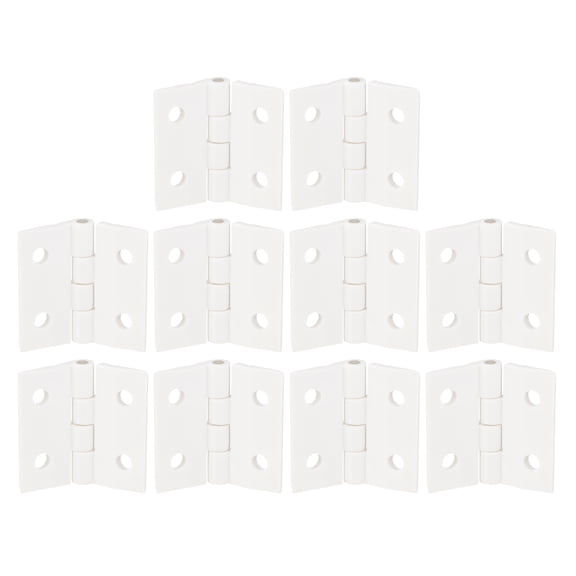 Uxcell 10Pack 30x34mm Acrylic Hinges Hardware Folding Hinge with Mounting Hole White