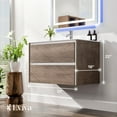 thumbnail image 2 of Eviva Luna 32" Grey Oak Wallmount Bathroom Vanity with Integrated Porcelain Sink, 2 of 5