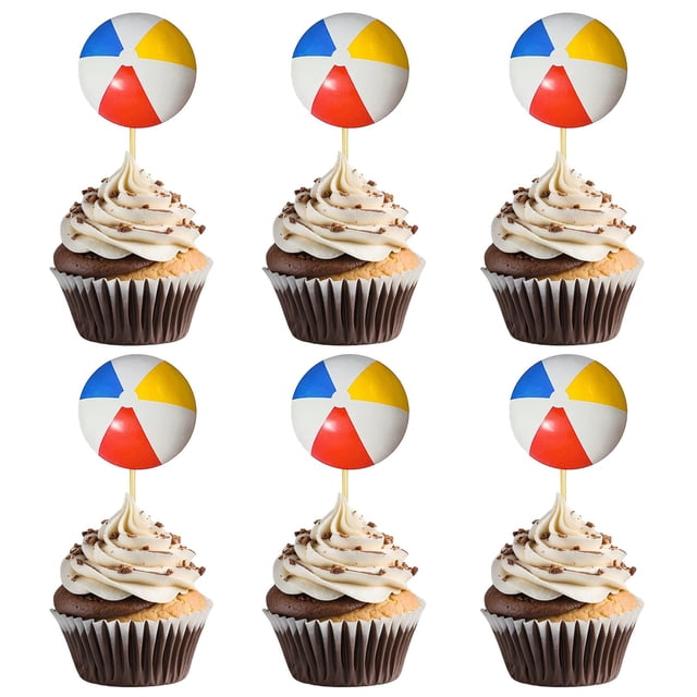 Topers para cupcakes IPAIDUI de vóley playa, 24 piezas