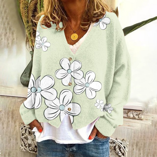 Puntoco Chaqueta Informal Con Botones Y Estampado De Moda Para Mujer
