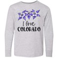 thumbnail image 3 of Inktastic I Love Colorado Columbine Flowers Long Sleeve Youth T-Shirt, 3 of 5