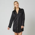 thumbnail image 3 of Journelle Women's Bette Sleepshirt Chemise in Black, 3 of 4