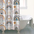 thumbnail image 4 of White Boho Bohemia Rainbows Suns Clouds Pattern Shower Curtain 36"x72" ,Bathroom Decorative Shower Curtains Set with 12 Hooks,Modern Waterproof Washable Shower Curtain, 4 of 6