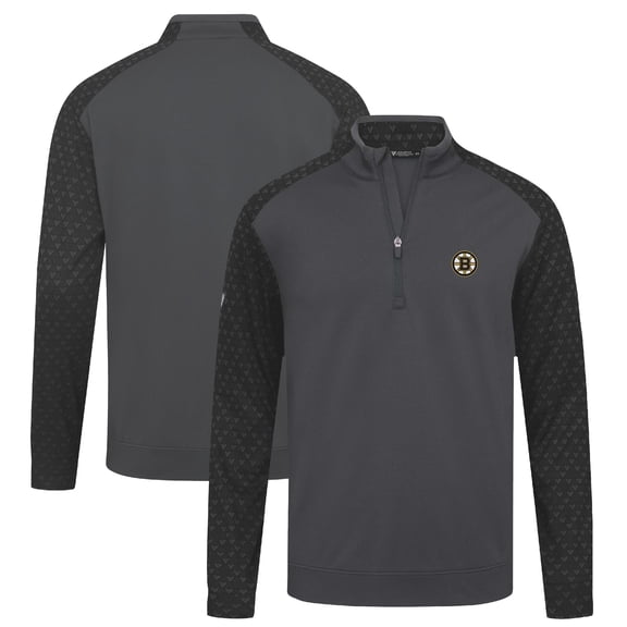 Men's Levelwear Charcoal Boston Bruins Aztec Insignia Core Quarter-Zip Pullover Top