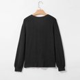 thumbnail image 4 of Long Sleeve Shirts for Women Waffle V Neck Trendy Oversized Loose Pullover Fall Casual Tunic Tops Black S, 4 of 6