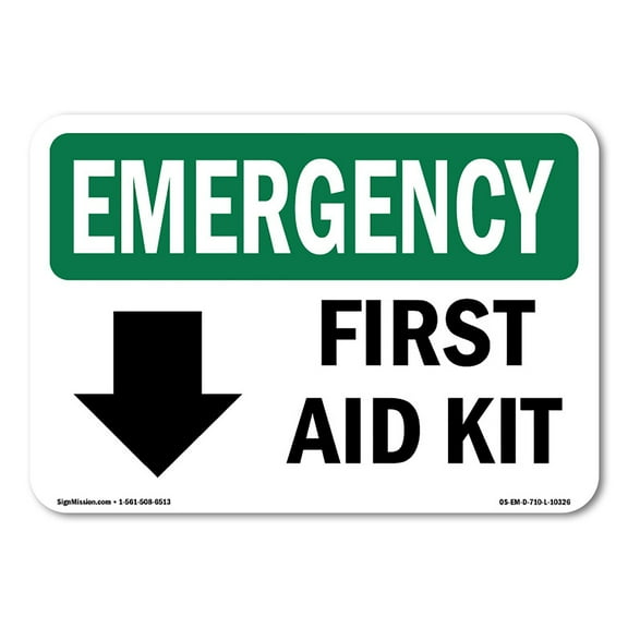 OSHA EMERGENCY Sign - First Aid Kit | Decal | Protect Your Business, Construction Site, Warehouse & Shop Area | Made in the USA