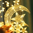 thumbnail image 5 of Twinkle Star - Cortina de luces LED con forma de luna y estrellas (138 LED), alimentada por USB, con control remoto, 8 modos, ideal para Ramadán, Navidad, bodas, fiestas, hogar, patio, césped, etc., 5 of 5