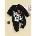 thumbnail image 4 of Musuos Baby Girls Boys Sweatshirts Rompers 3 6 12 18M Heart Letter Print Long Sleeve Crew Neck Jumpsuits, 4 of 9