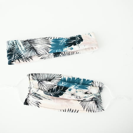 Headband + Reusable Cotton Mask Face Covering 2-Layer Womens Hairband Fashion Masks