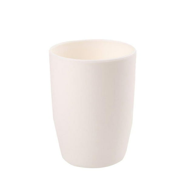 Plastic Bathroom Tooth Mug Break-Resistant Unbreakable Drink Cups for Water Coffee Milk Juice Tea 201-300ML (White)